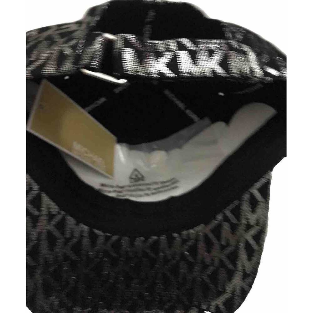 Michael Kors Monogram MK Logo Black / Silver Baseball Cap Hat One Size NWT - Picture 8 of 10